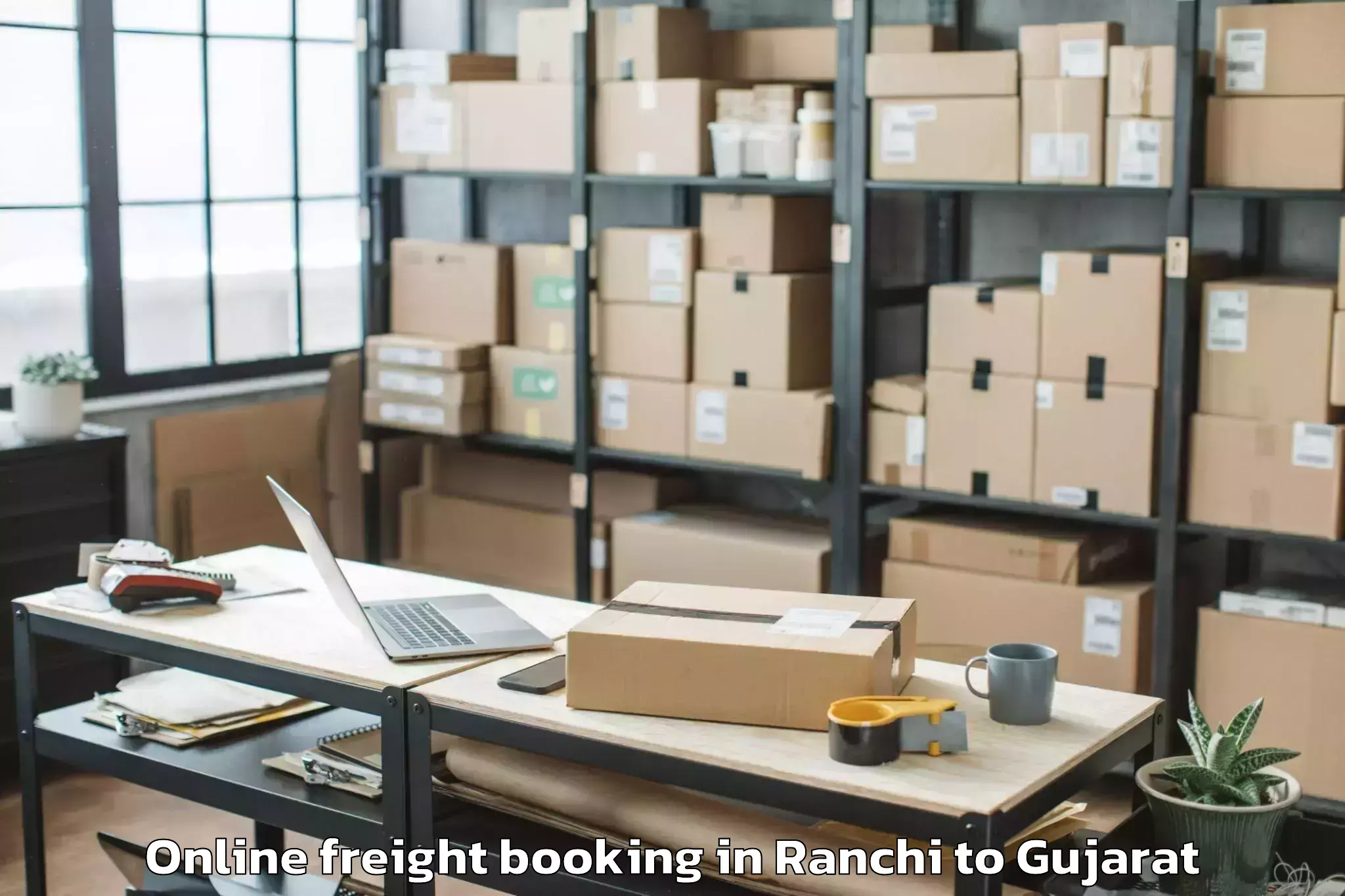 Professional Ranchi to Udhana Online Freight Booking